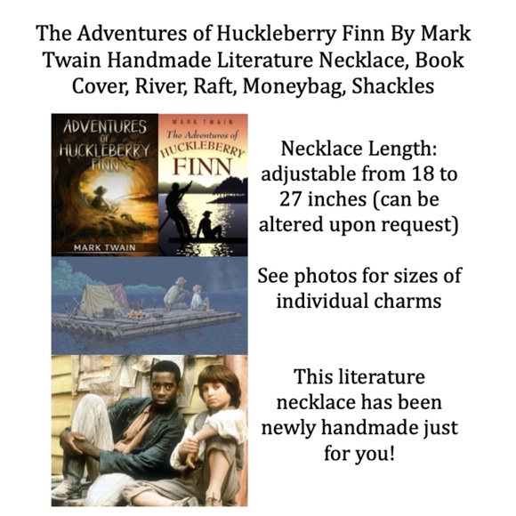Adventures of Huckleberry Finn by Mark Twain Handmade Literature Book Necklace - Picture 15 of 15